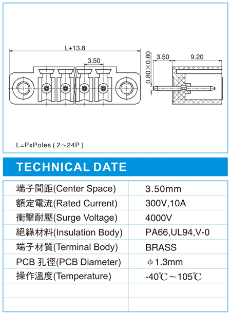 复合式接线端子,CMH 1.5-XX-3.50-00VF(300V,10A)尺寸图